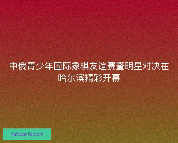 中俄青少年国际象棋友谊赛暨明星对决在哈尔滨精彩开幕